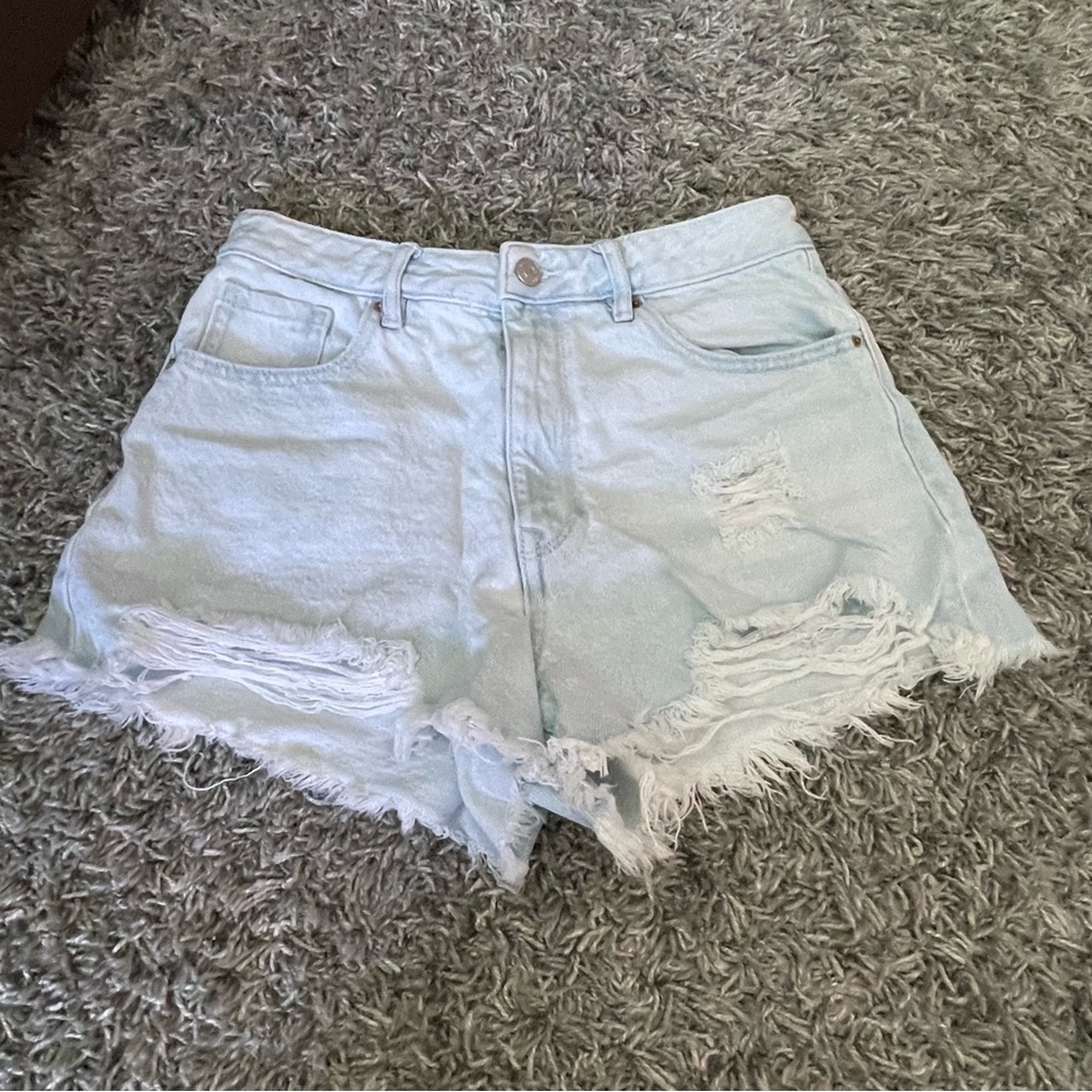 PacSun High Rise Festival Jean Shorts Size 26 Light Wash